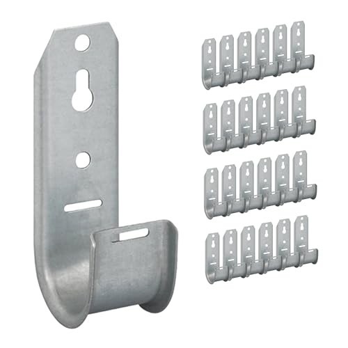 25 Pack J Hook Cable Management Wall Mount Retainer Clips 1-5/16 Inch Metal