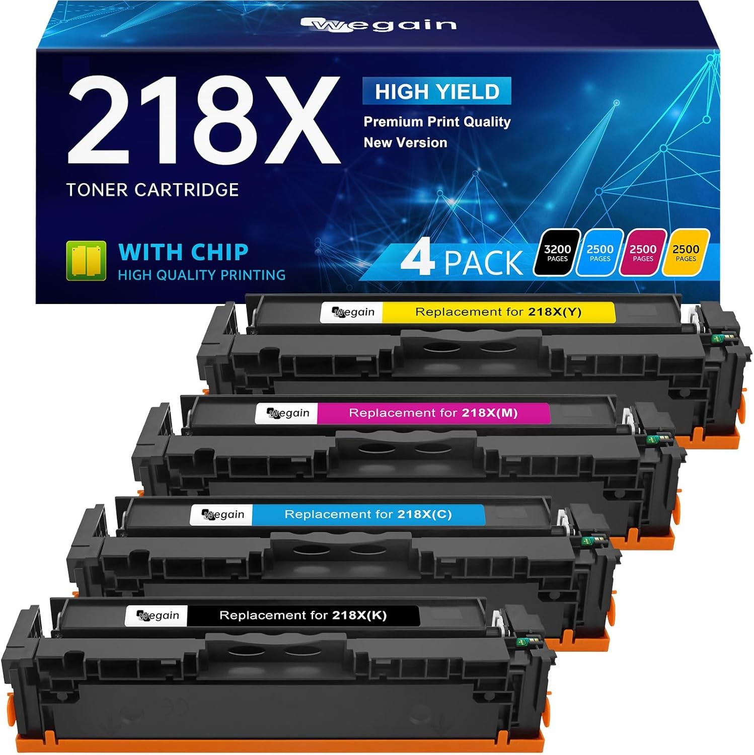 Toner Cartridge for HP 218X/218A Color LaserJet Pro MFP 3201dw, 3301cdw, 3301fdw