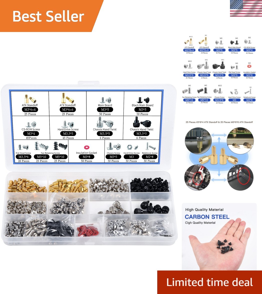 Complete 502PC Computer Screws Kit - Organized for Hassle-Free DIY Installation