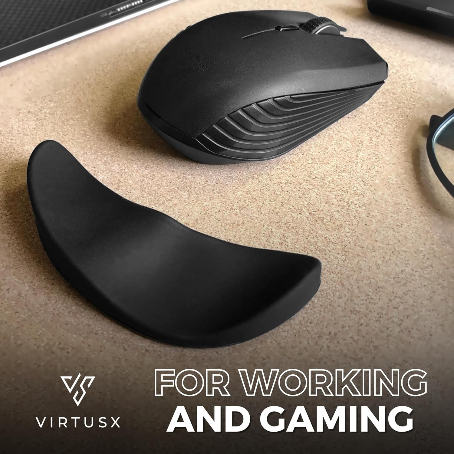 Virtusx Ergonomic Mouse Wrist Rest, Gliding Palm Wrist Support, Right Handed NEW