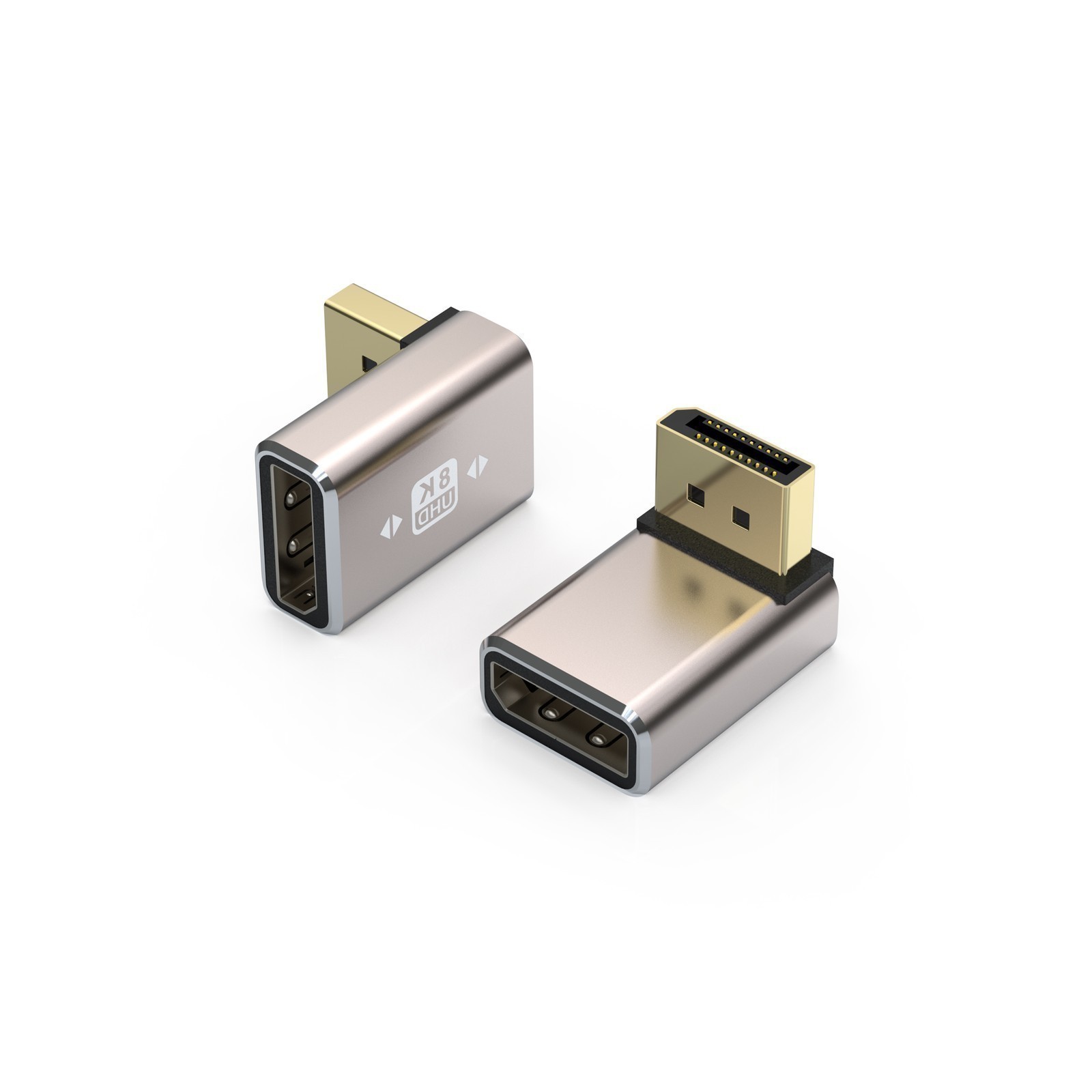 8K 90 Degree DisplayPort 1.4 Adapter (Up and Down) Right Angle DP Male to Female
