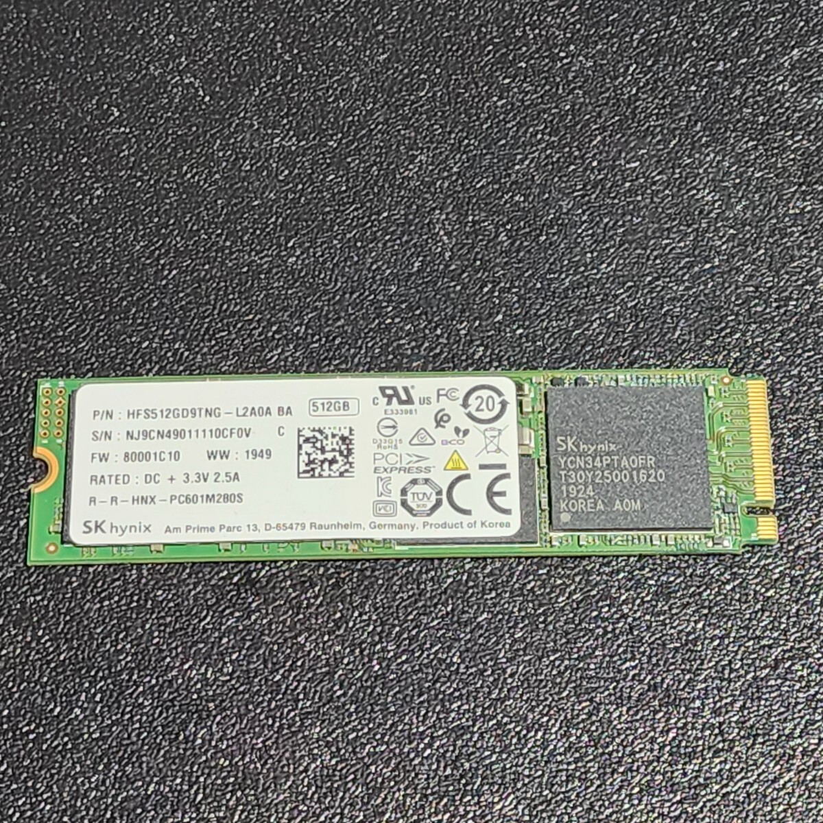 SK HYNIX HFS512GD9TNG-L2A0A 512GB NVMe SSD M.2 2280 Tested