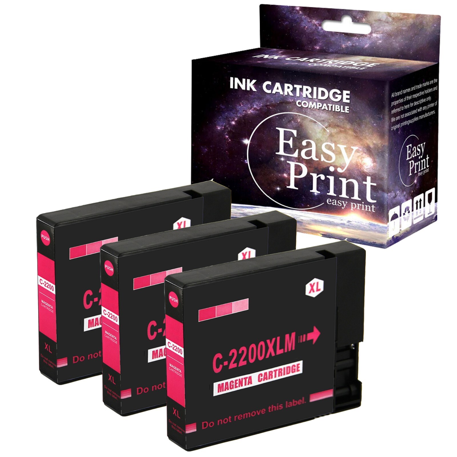 3PK PGI2200 XL Magenta Ink Cartridge for Canon Maxify MB5020 MB5120 MB5320