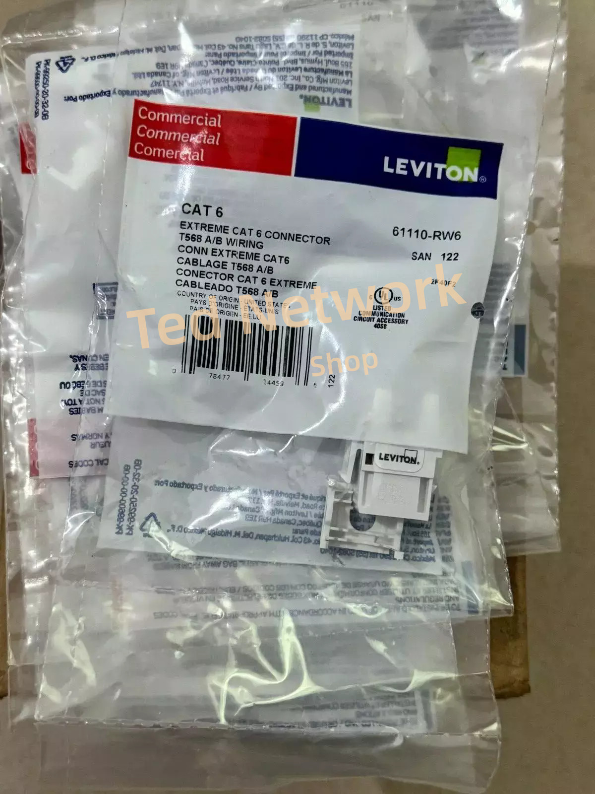 Genuine New 10 Pack Leviton 61110-RW6 Cat 6 Keystone jack Gigabit RJ45 White！