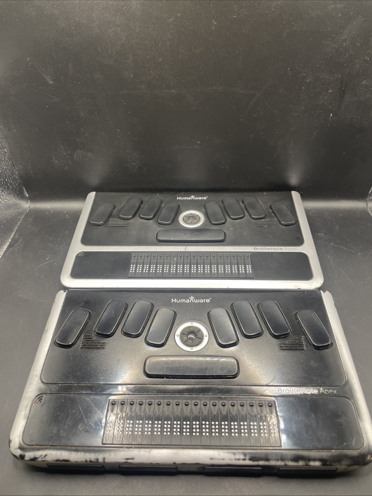 Lot of 2 HumanWare BrailleNote Apex BT 18 (APBT180) For Parts Only