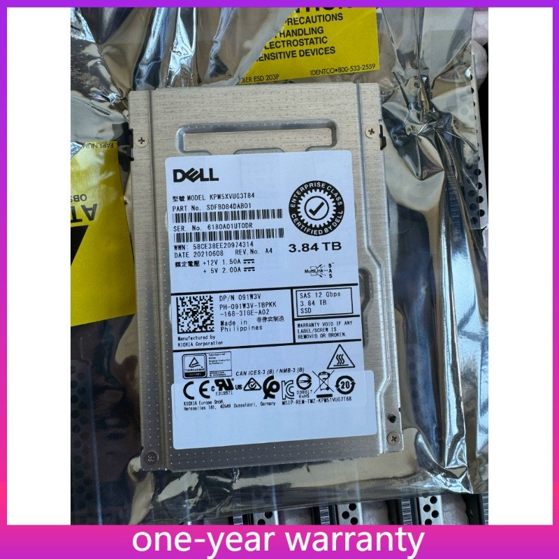 NEW 091W3V 91W3V DELL KPM5XVUG3T84 3.84TB 2.5" SAS 12G MU SSD Solid State Drive