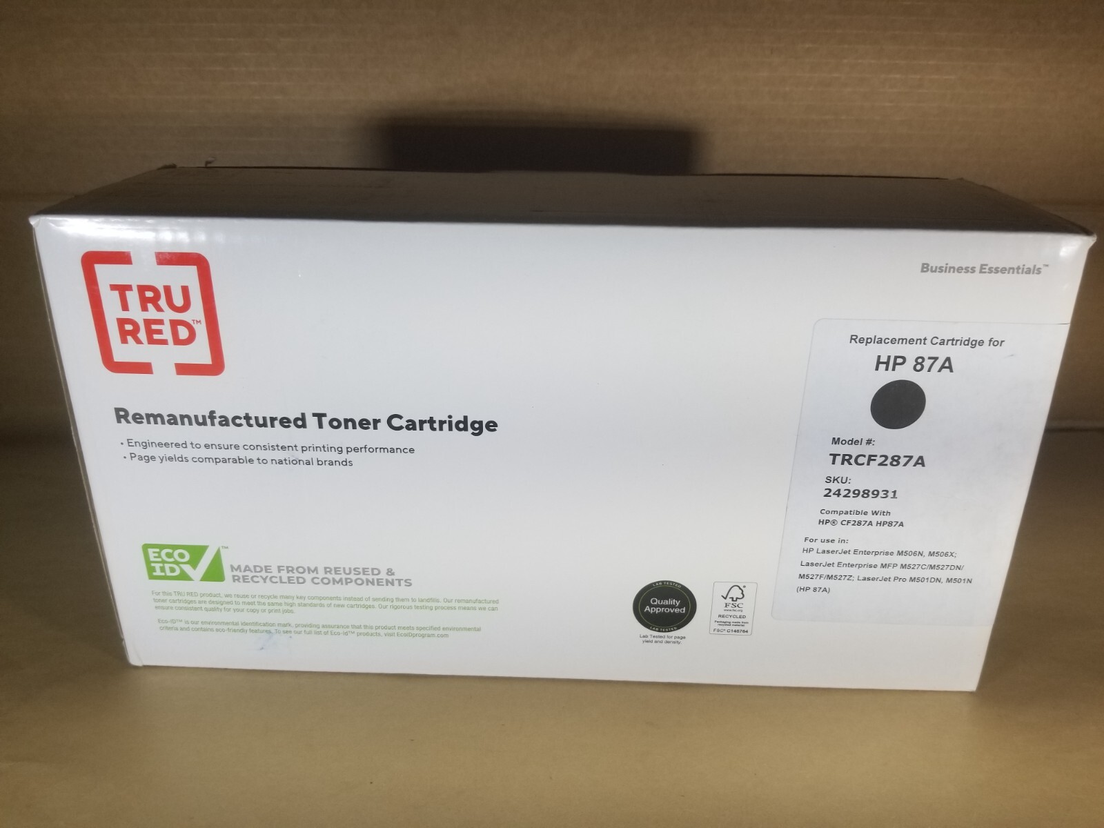 TruRed Toner Cartridge For HP 87A New in Box TRCF287A Black