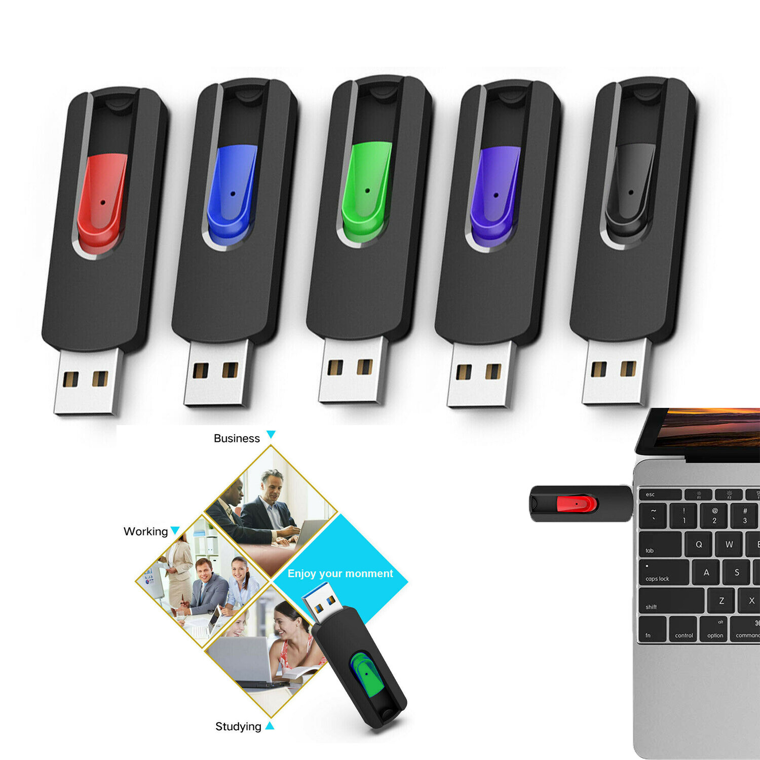 5/10Pack 8GB 16GB 32GB USB 2.0 Flash Drive Memory Stick Data Storage Pen Drives 