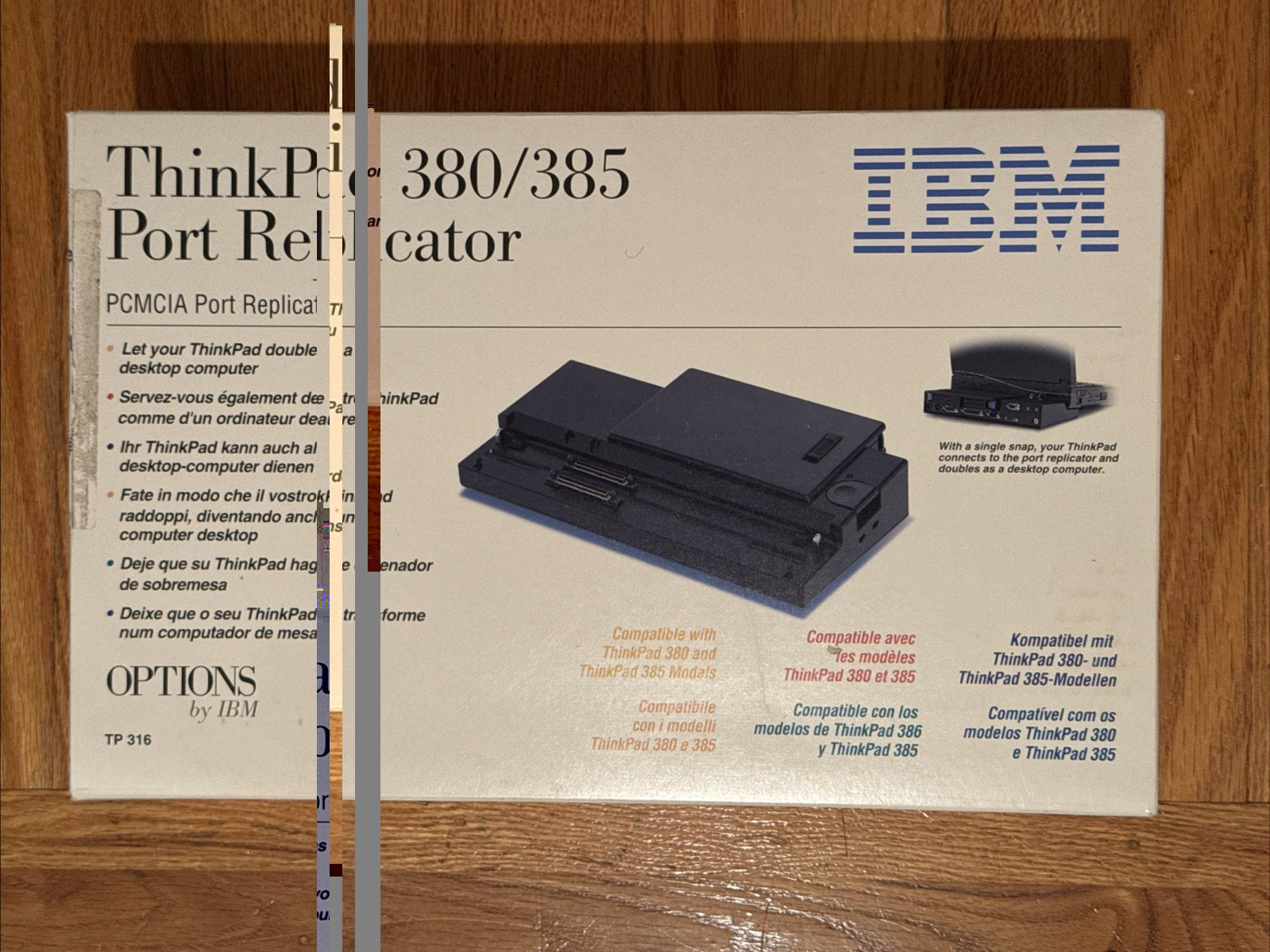 84G1316 I IBM ThinkPad 380/385 PCMCIA Port Replicator TP316 NEW