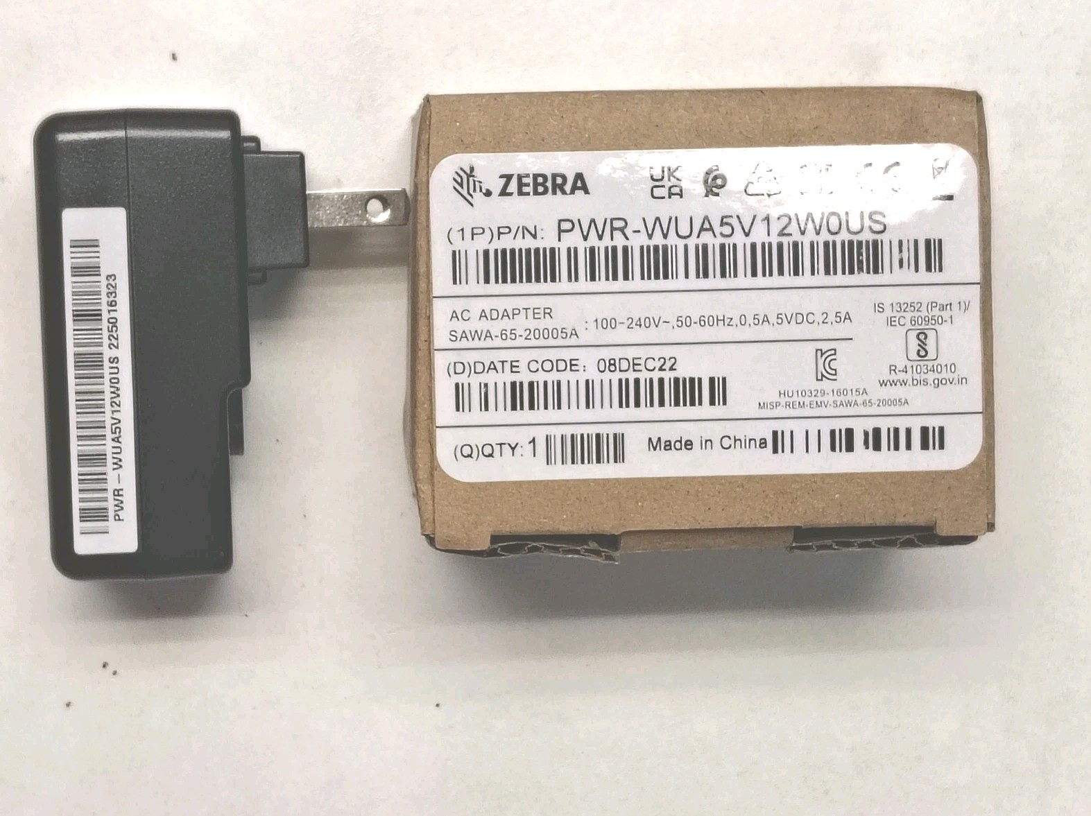 Zebra PWR-WUA5V12W0US AC Adapter for Zebra. nwb