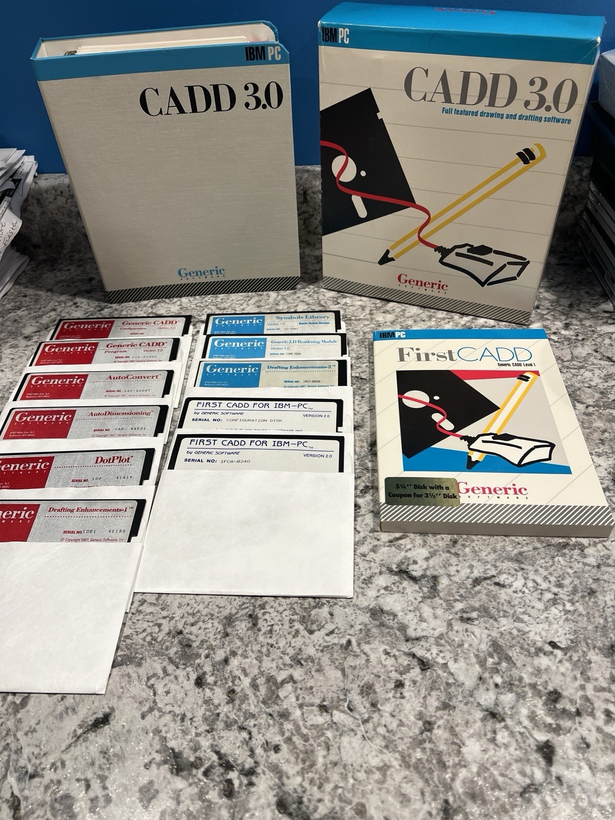 Vintage 1988 Retail Big-Box Copy of Generic CADD Level 3 (Version 3.0)