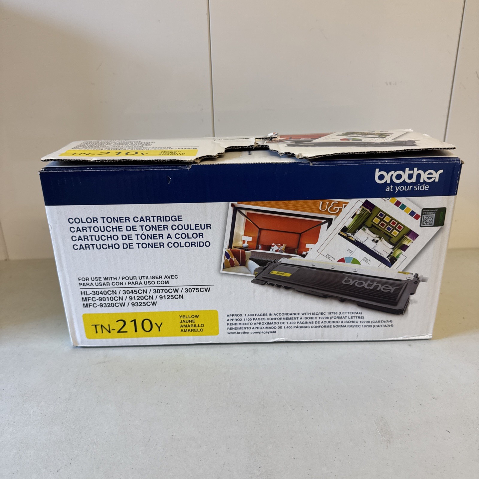 Brother TN-210Y Yellow Toner Cartridge - Genuine - New Open Box -Sealed Bag