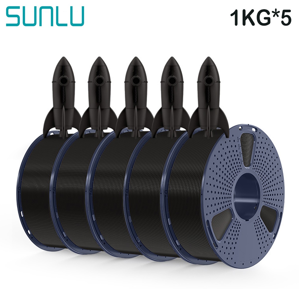 SUNLU 5x1KG PLA 3D Printer Filament 1.75mm PLA 1KG/Roll Fit Most FDM 3D Printers
