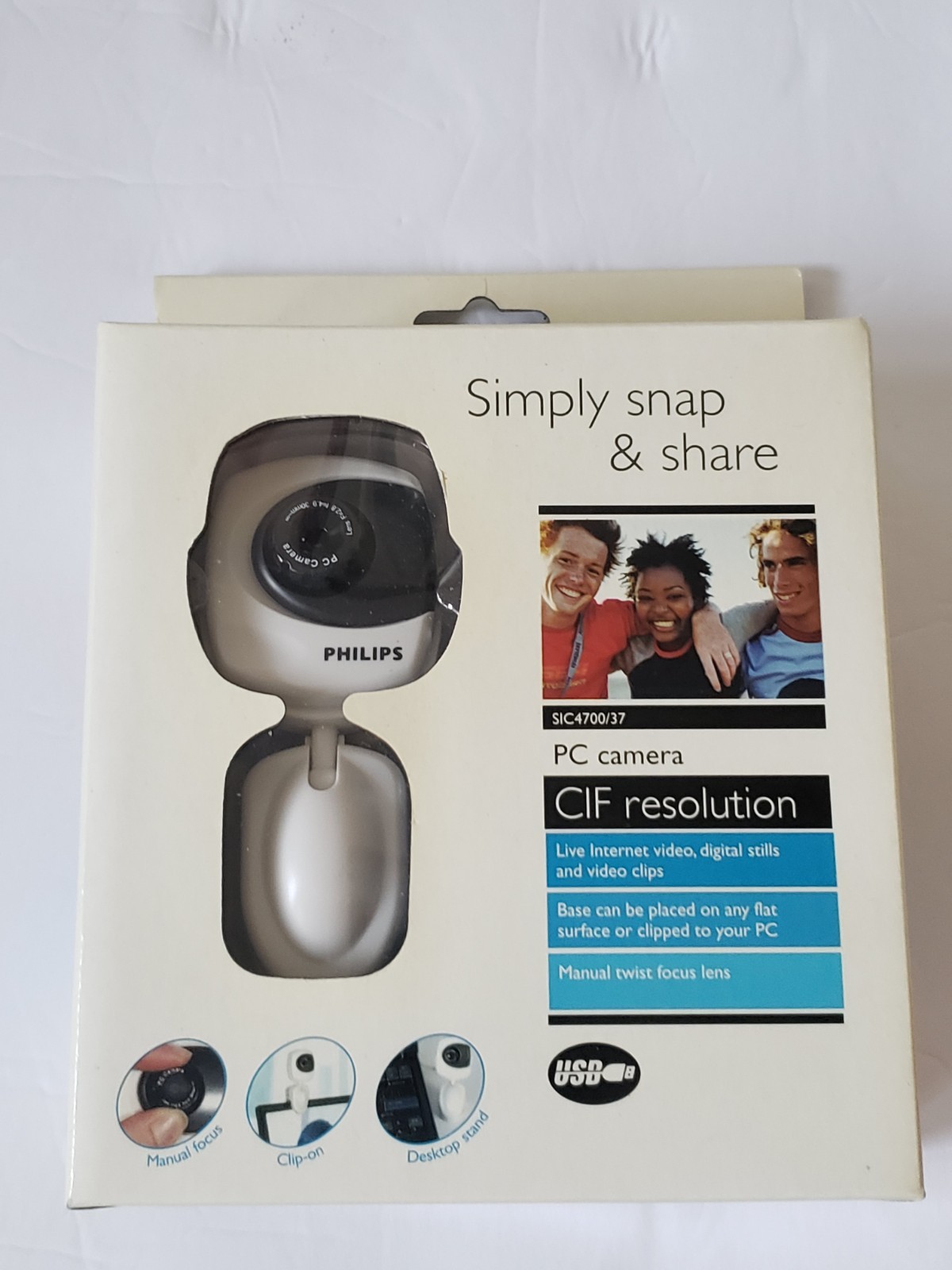 New Philips Simply Snap & Share PC camera sic4700/37, USB