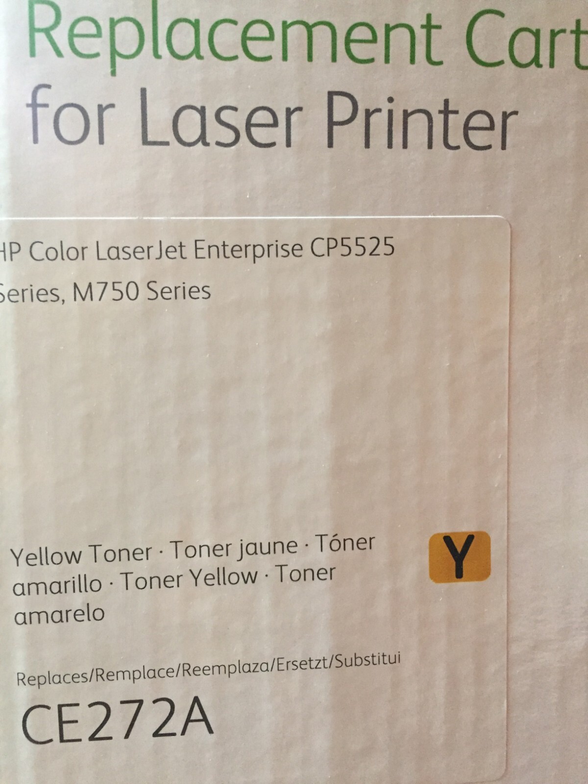 New Genuine Xerox LaserJet CP4520, CP4525 Yellow Toner Cartridge CE272A