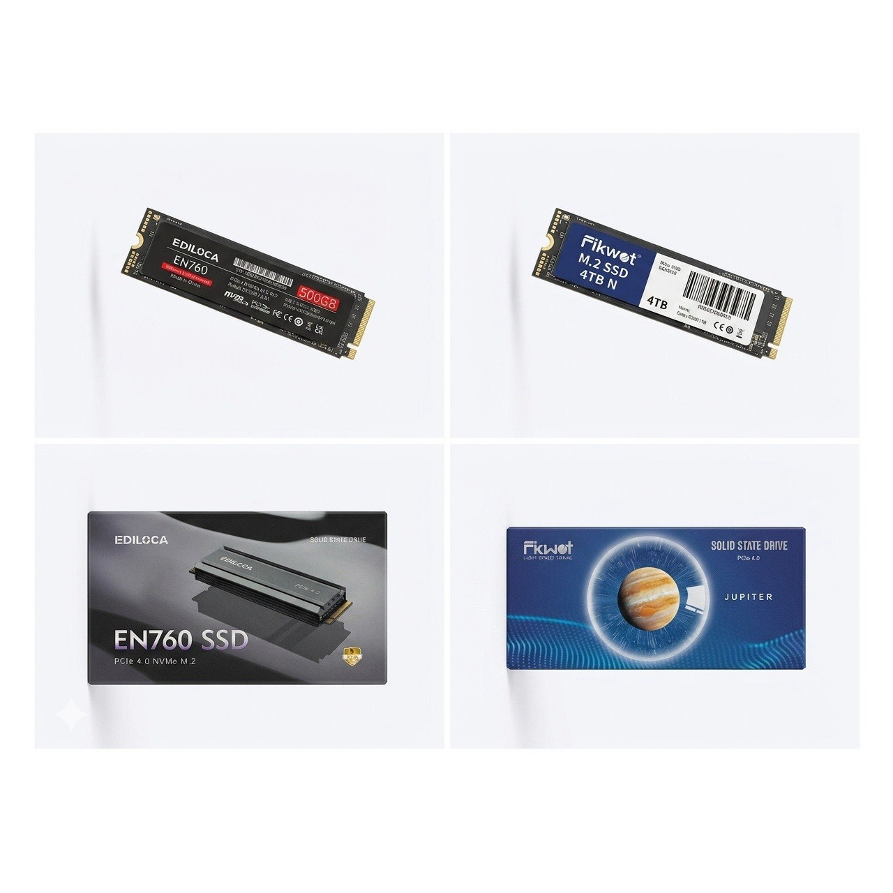 EDILOCA EN760 500GB M.2 NVMe PCIe 4.0 Internal SSD Heatsink 5000MB/s