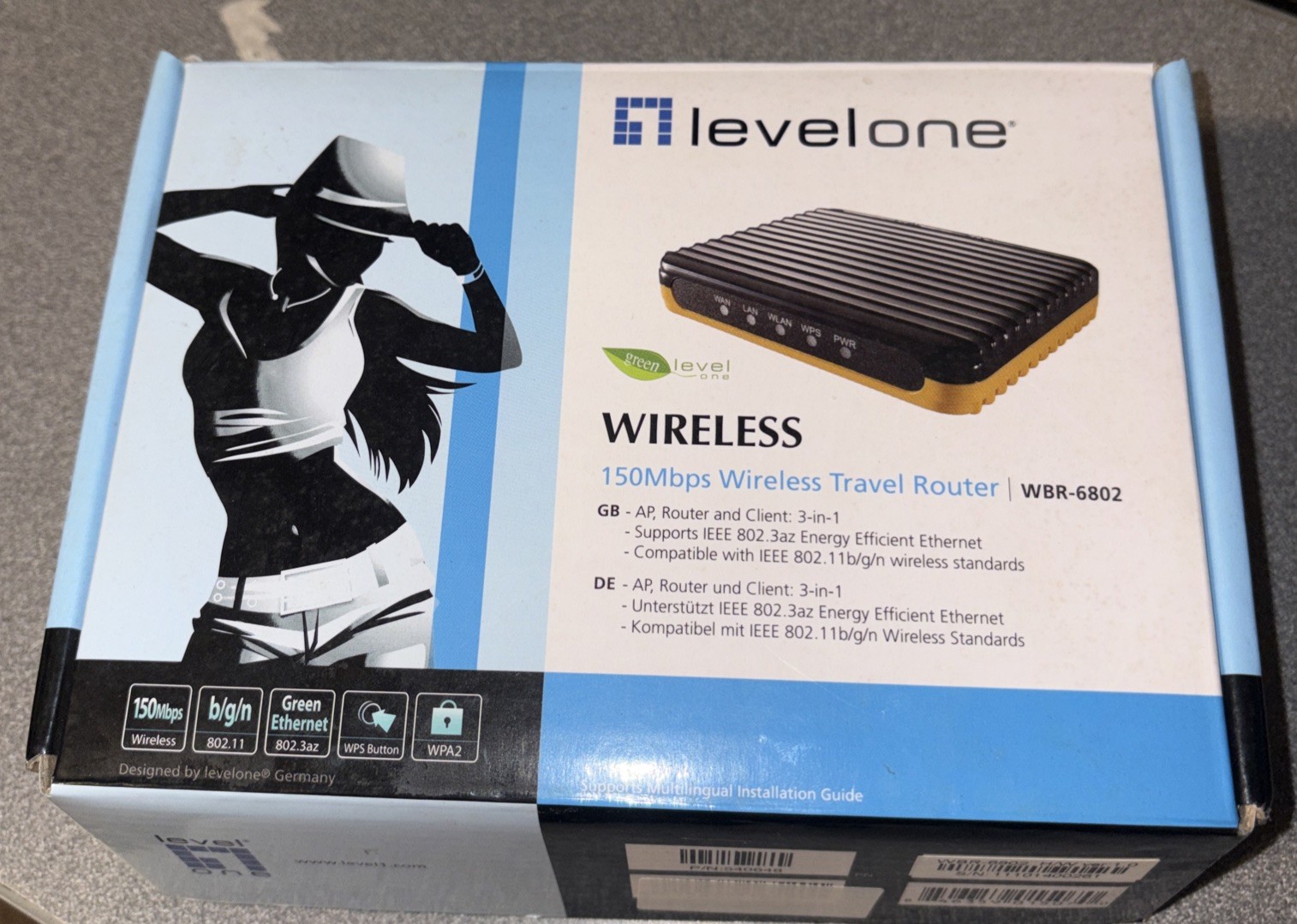 Level One Wireless Travel Router WBR-6802 150Mbps 3G