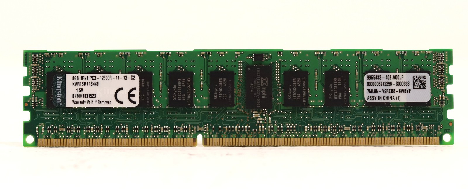 Kingston 8GB 1Rx4 PC3-12800R-11-13-C2 ECC REG Server Memory P/N: KVR16R11S4/8I