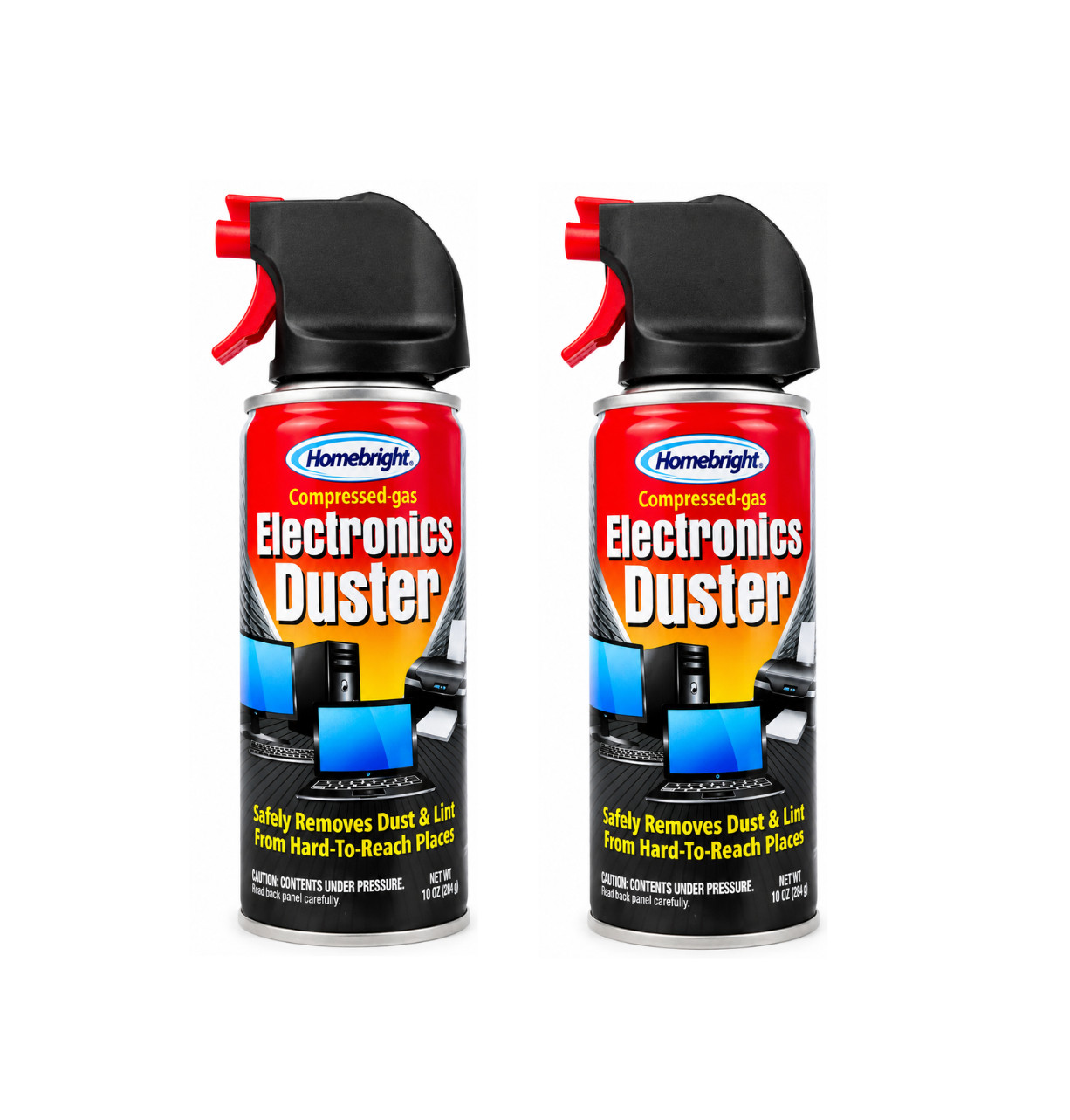 Homebright Electronics Duster 10 oz 2-Pack Compressed Gas Dust Remover