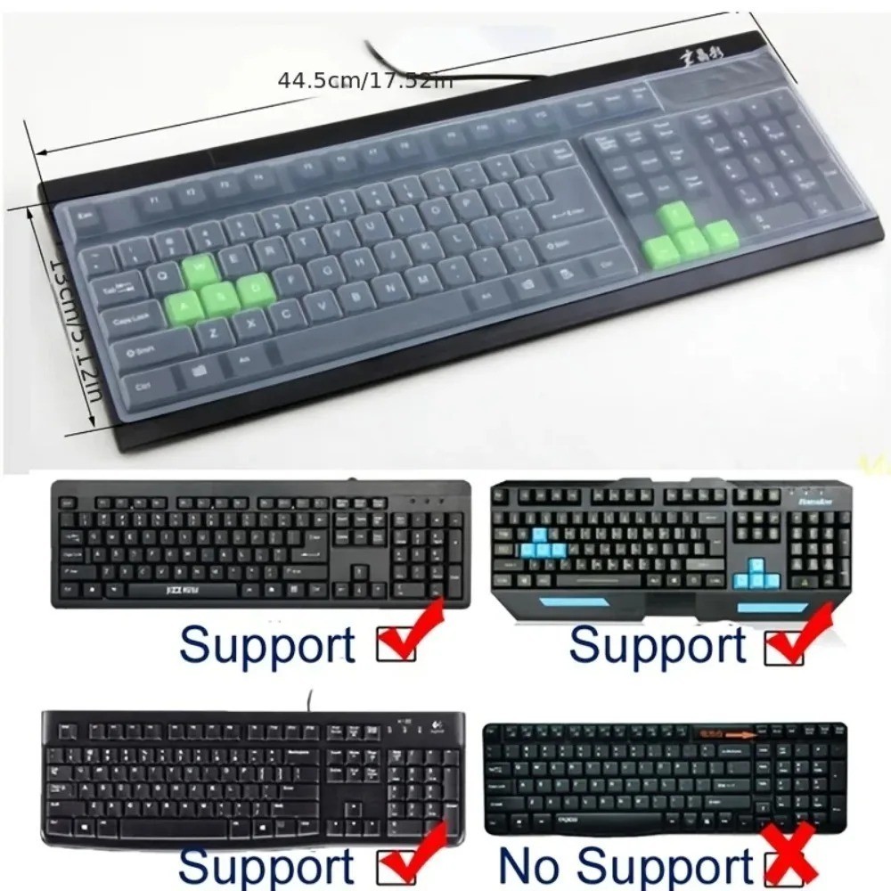Universal Transparent Silicone Keyboard Cover Protector Skin for PC Desktop