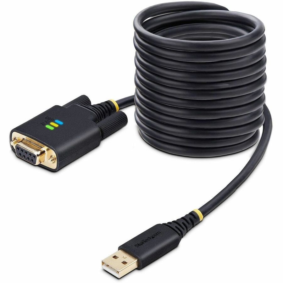 StarTech 10ft (3m) USB to Null Modem Serial Adapter Cable, COM Retention, FTDI,