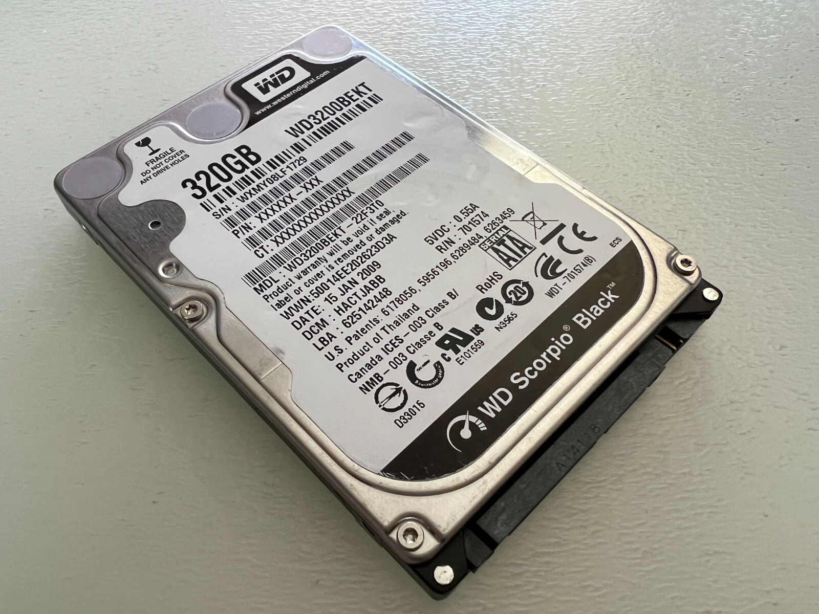WD Scorpio Black WD3200BEKT-22F3T0 320GB 7200RPM SATA Hard Drive