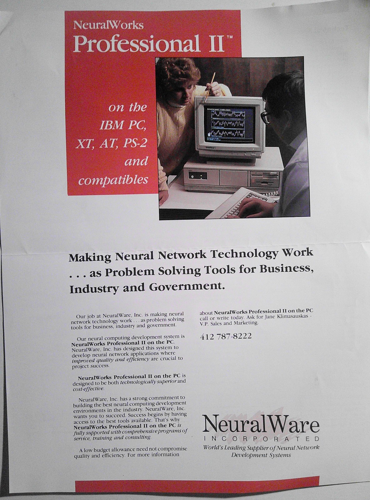 [Artificial intelligence] NeuralWorks Professional II on IBM PCs  - flyer, 1989