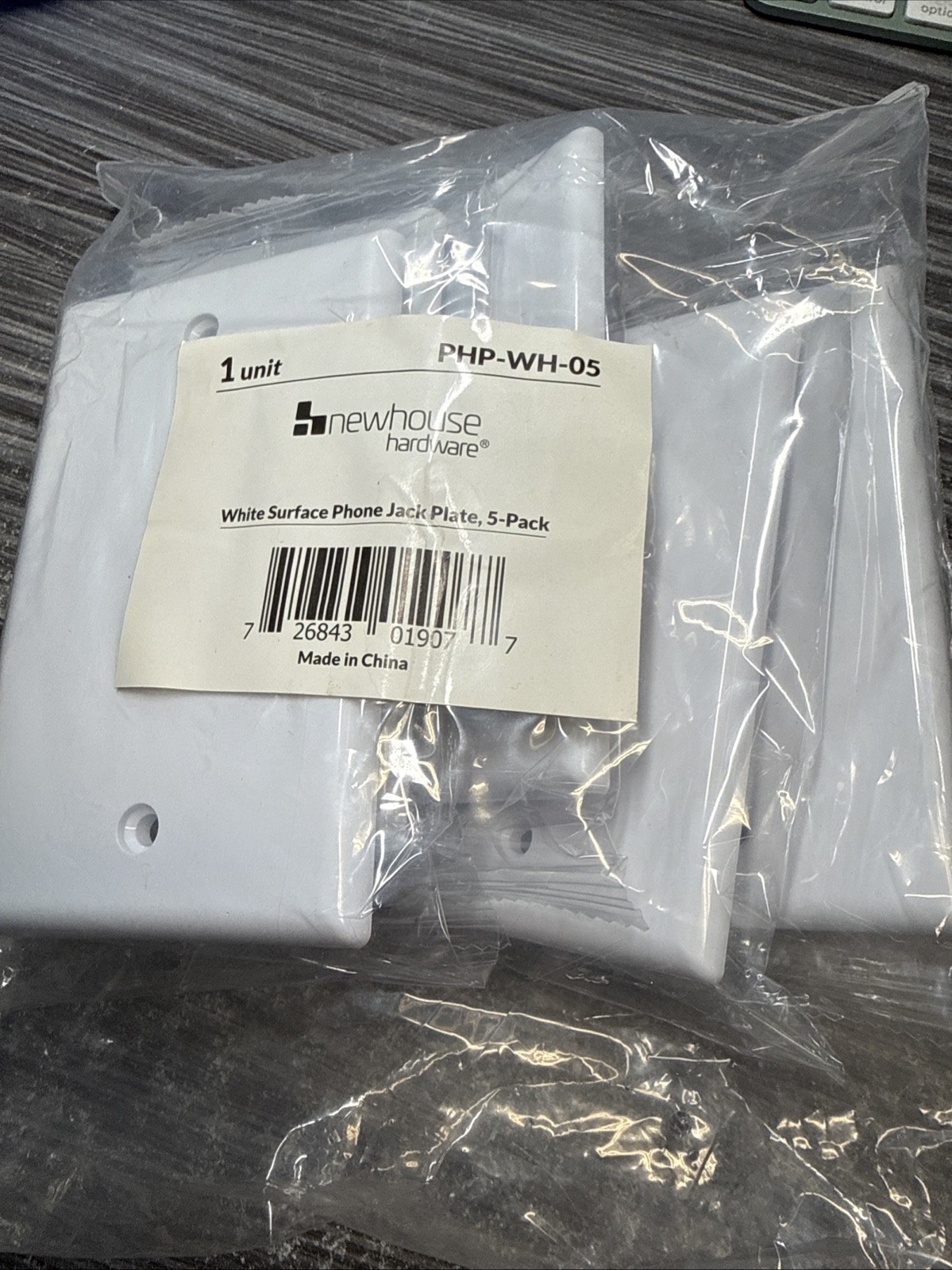 50 packs of 5 (250 Jacks total) Adamax Surface Phone Jack White Wall Plate