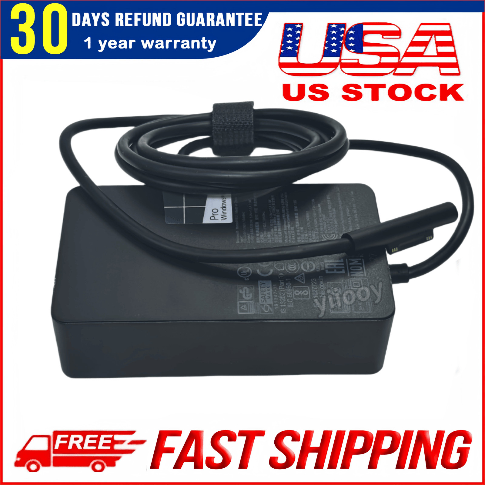 New OEM 127W 1932 Adapter Charger for Microsoft Surface Pro 7/8/X Book Go 2/3/4
