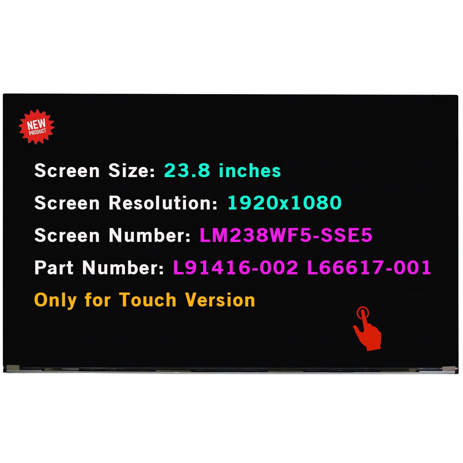 For HP 24-D 24-df0014 24-dp0224 LCD LED Touch Screen Display LM238WF5 SSE5 FHD