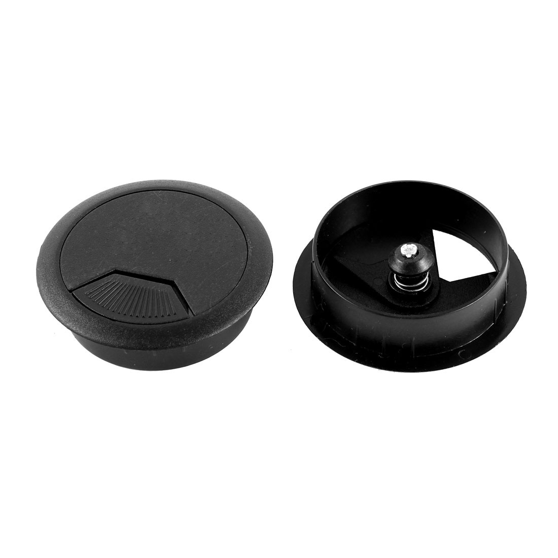 2Pcs 50mm Mounting Hole Diameter Computer Desk Table Top Cable Wire Grommets