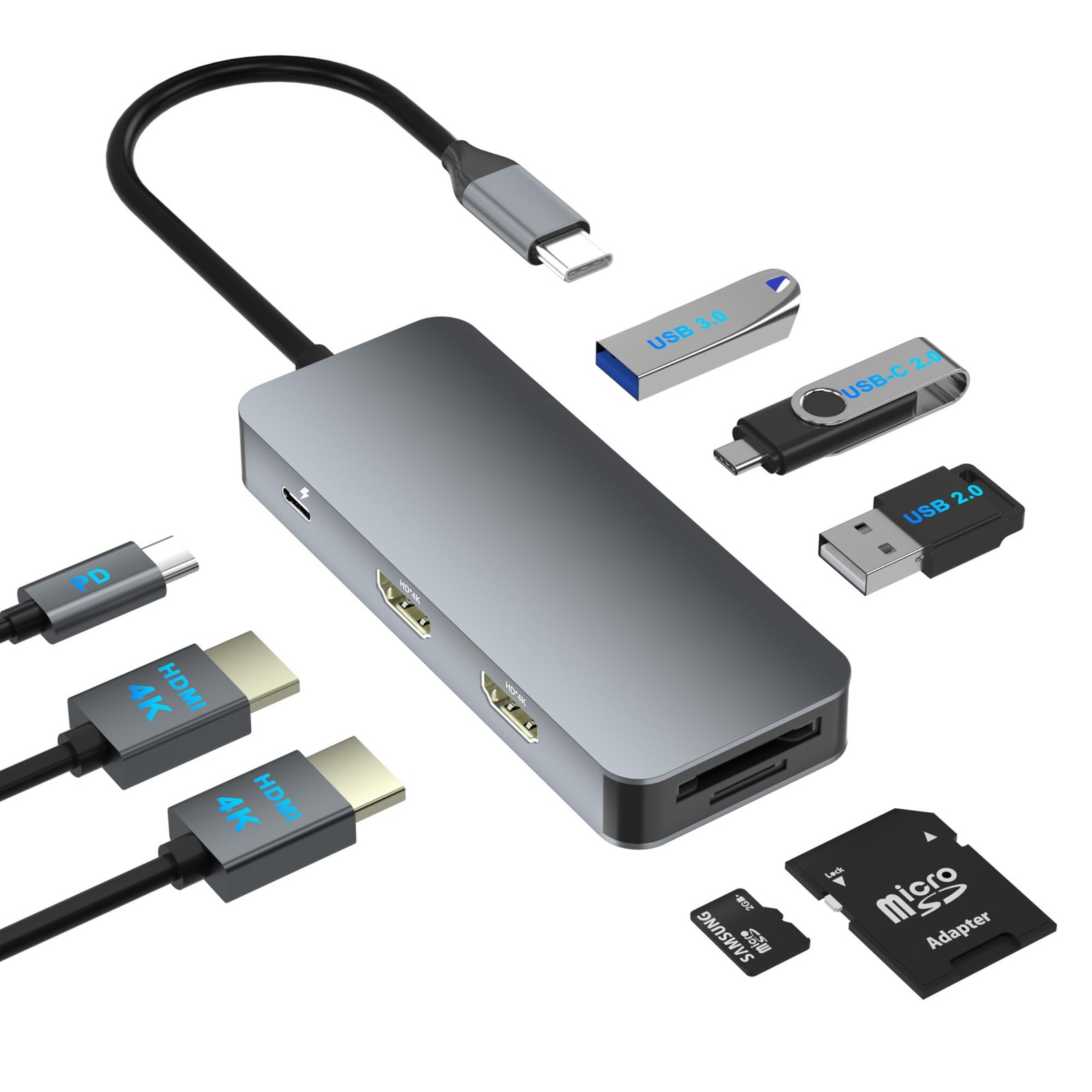 Docking Station Dual Monitor for Dell/HP/Lenovo/Mac Laptop, USB C Laptop Dock...