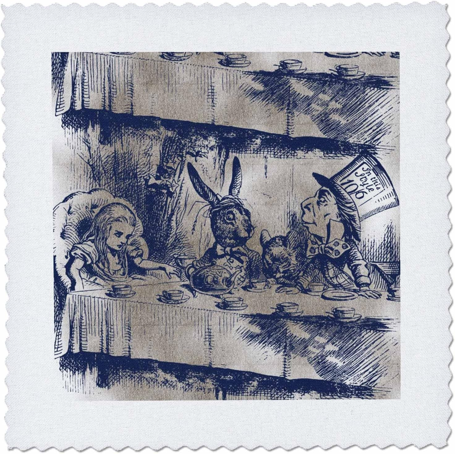 Qs_110203_1 Alice in Wonderland Tea Party with Mad Hatter-Quilt Square, 10 by 10