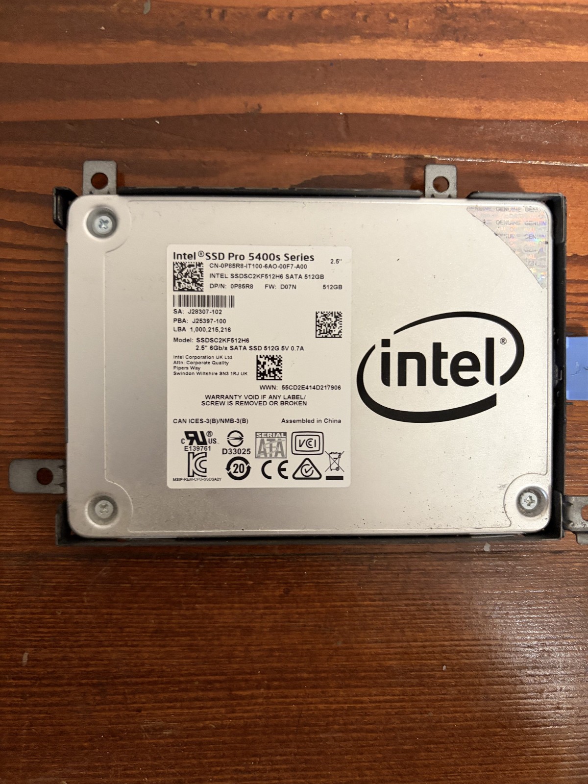 Intel SSDSC2KF512H6 - 512GB 6Gbps SATA III 7mm 2.5" Solid State SSD