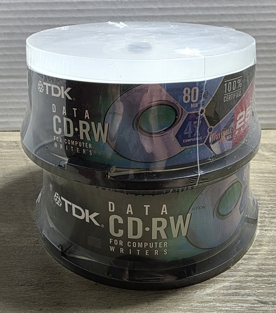 TDK Data CD-RW Compact Discs for computer writers. 2 (25) Packs New Sealed