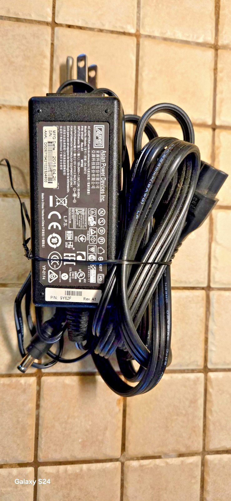 Genuine APD DA-30E12 30W AC Adapter 12V 2.5A Dell Wyse Thin Client Tested