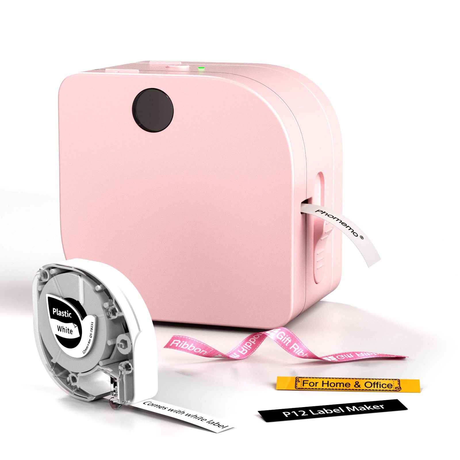Label Maker Machine with Tape, P12 Ribbon Printer Machine Small Bluetooth Lab...