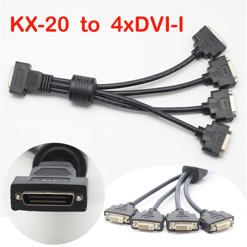 Matrox M9140 LP PCIe x16 4-screen Adapter Cable for KX-20 to 4 x DVI-I Quad Head