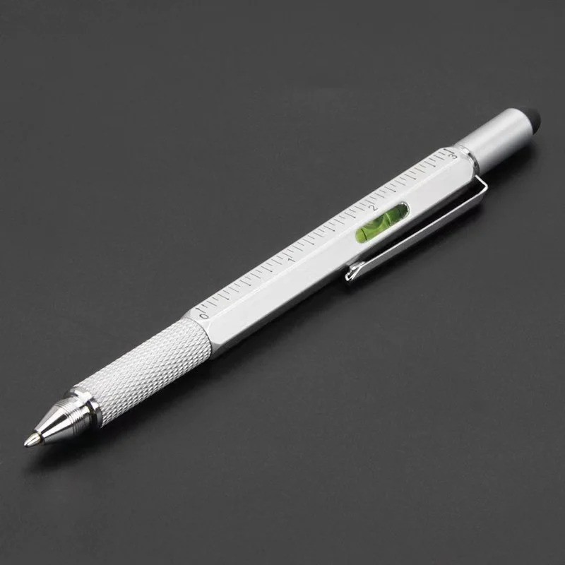 1pc 7-in-1 Multi Tool Stylus Pen Screwdriver Ruler Level Touch - NEW