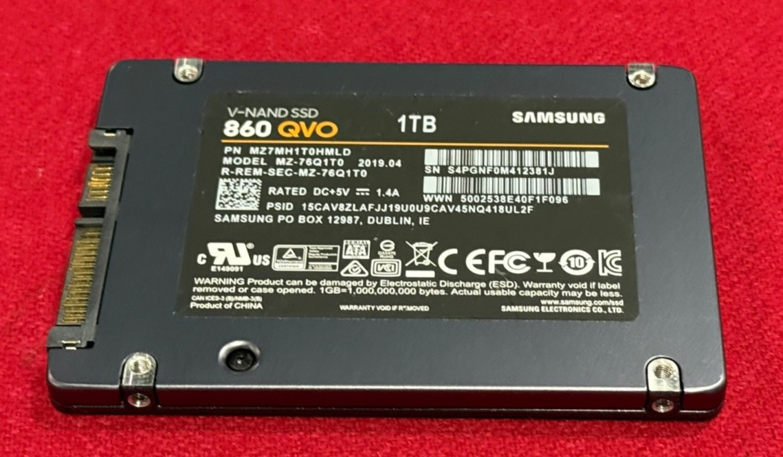 Samsung 860 QVO Series, 1TB SSD, 2.5 Inch, SATA III, 6 Gb/s, MZ-76Q1T0