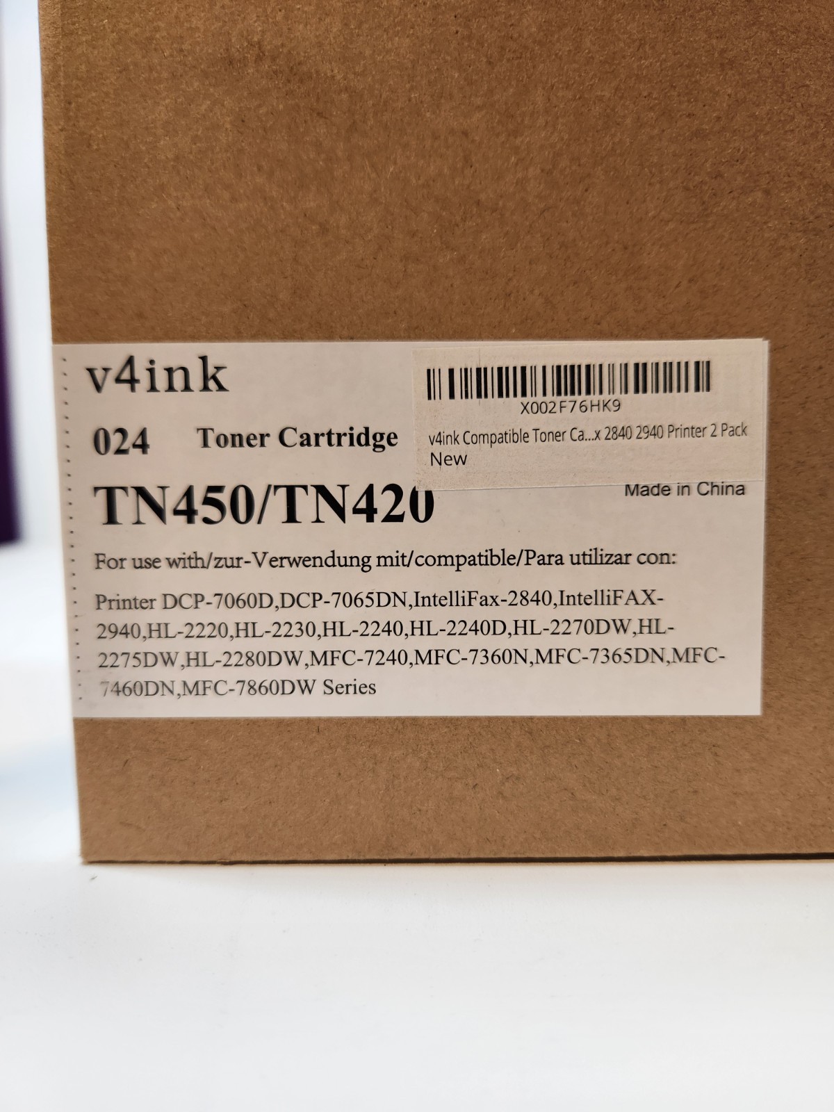 V4INK 024 TONER CARTRIDGE 2 PACK TN450/TN420