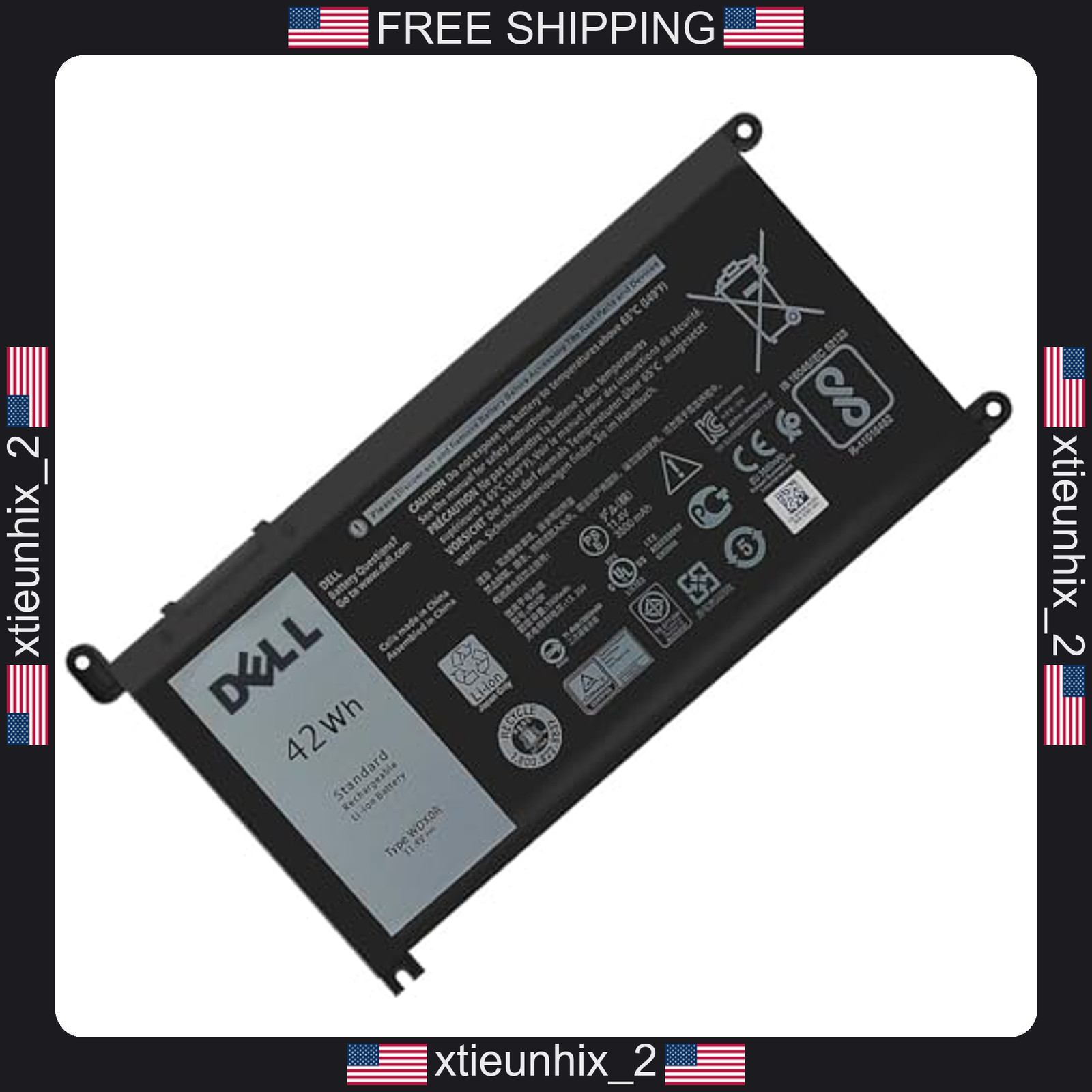 Dell WDX0R Battery for Inspiron 15 7579 7560 7580 5565 5567 5570 5770 7586 13