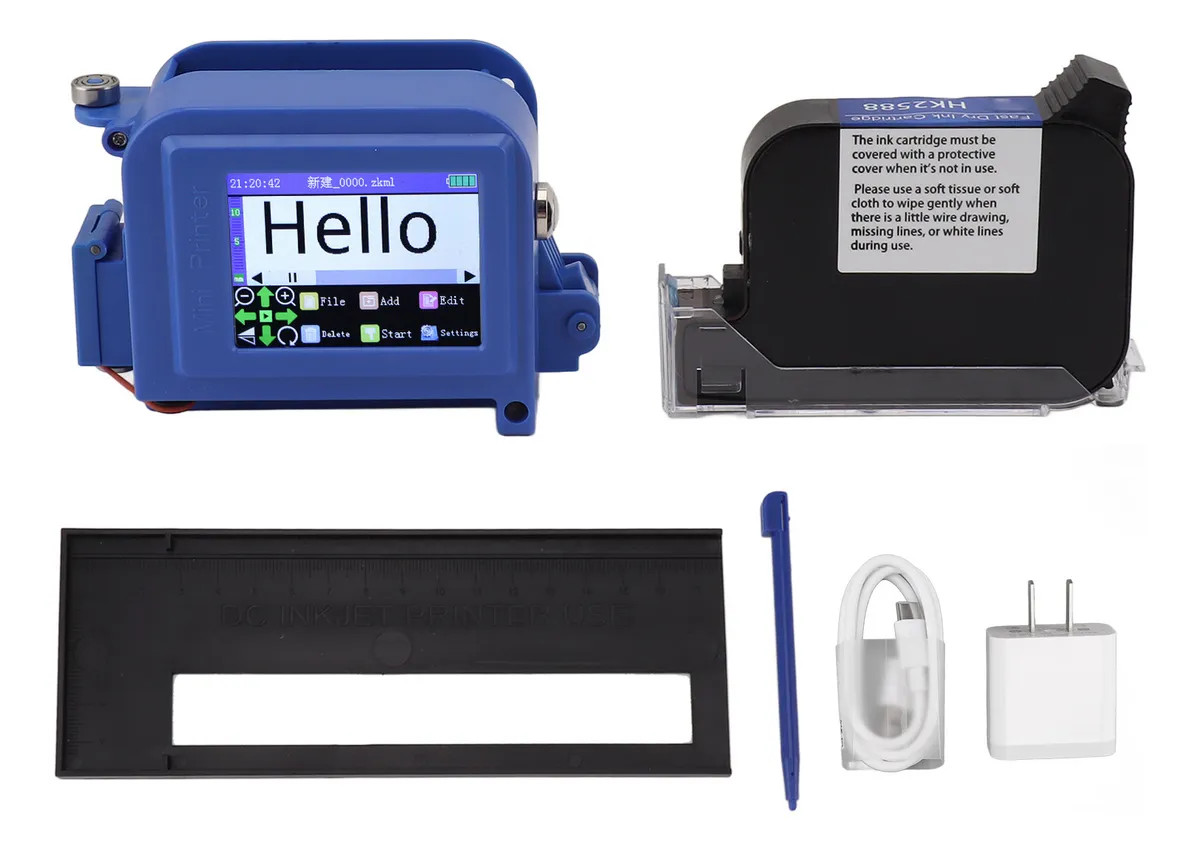  26 Languages 12.7mm Handheld Mini Portable Date Logo Bottle Inkjet Printer