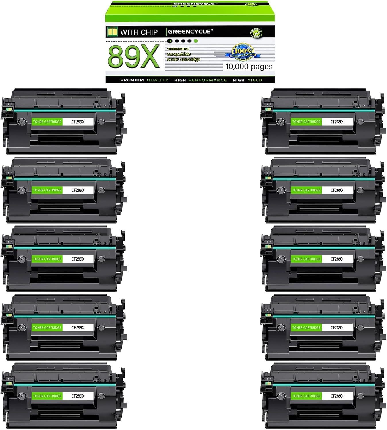 GREENCYCLE 10PK CF289X Toner Cartridge For HP 89X MFP M528Z C F M528DN New Chip