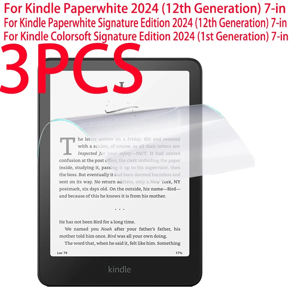 For Kindle Paperwhite / Colorsoft 2024 7in PET Soft Screen Protector Film