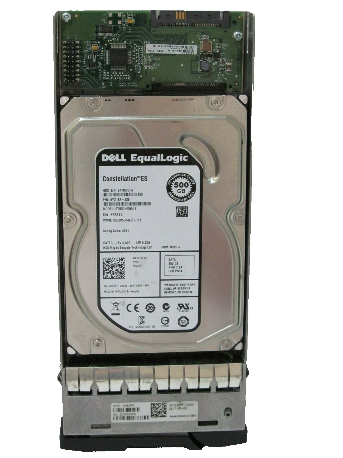 6VVK7 Dell EqualLogic 500GB HDD Hard Drive 7.2K RPM SATA 3.5" 3Gbps 9YZ162-236