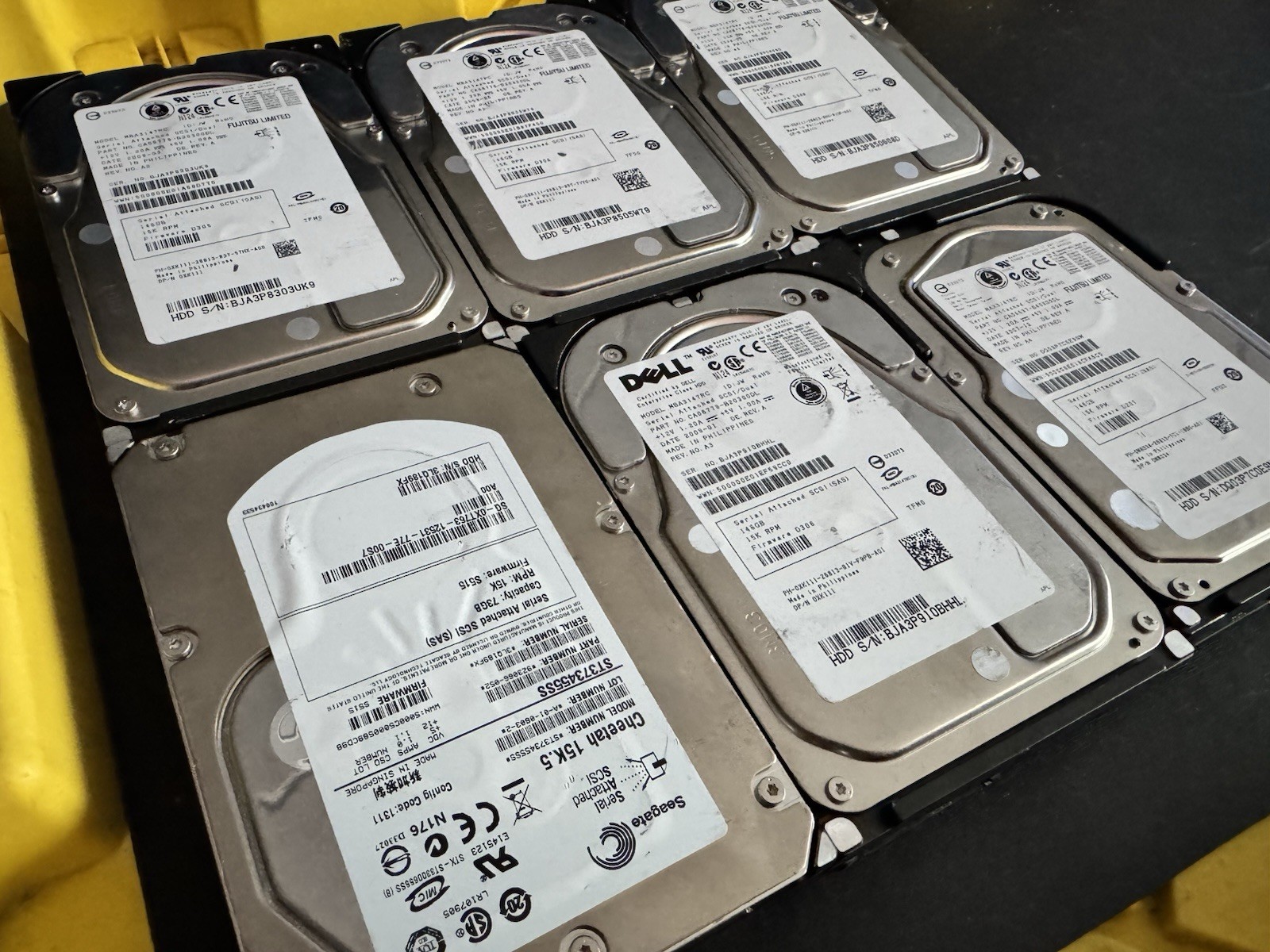 Lot of 6x: SAS HDD Dell 10K.3 Seagate 15K 6Gb/s Server Drives