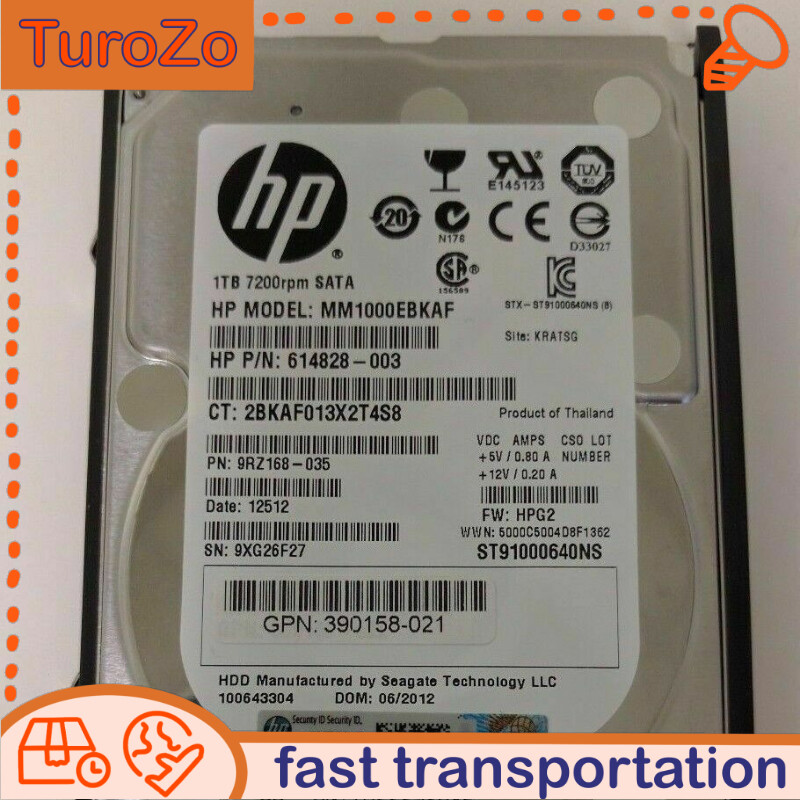 625609-B21 HP 626162-001 1TB 3Gb/s SATA 7.2K 2.5" MDL Hard Drive For Gen6 G6 G7