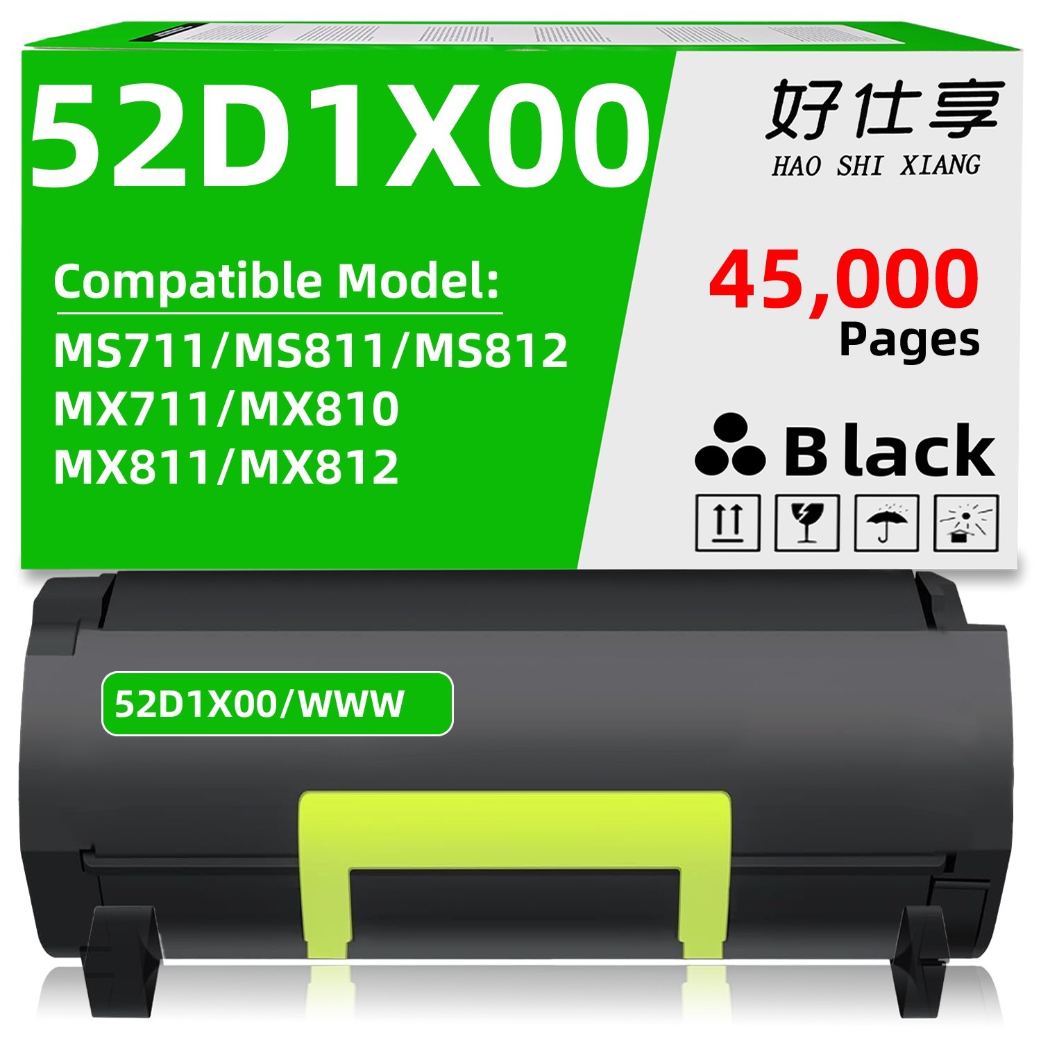 62D1X00 62D1X0E Toner Cartridge Compatible for Lexmark MX711 MX810 MX811 MX812