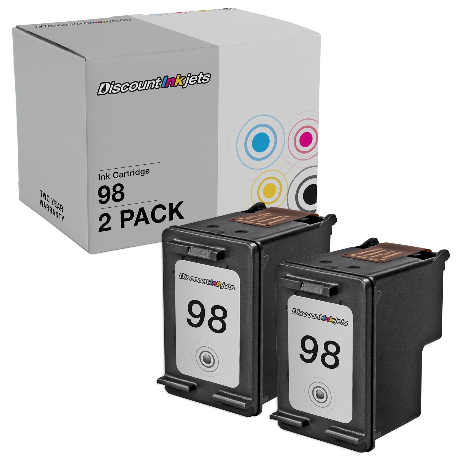 2PK 98 C9364WN Black Printer Ink Cartridge for HP HP98 OfficeJet H470wbt 100 150